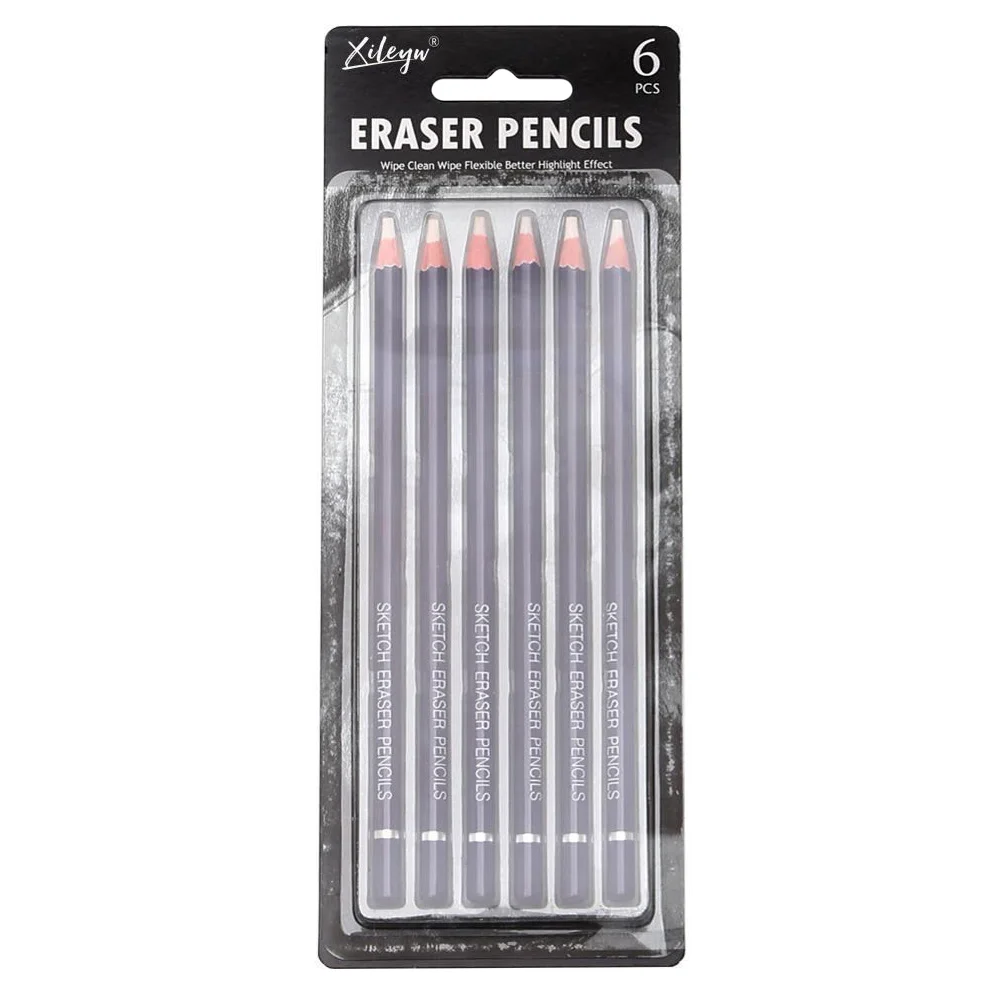 

6 шт. искусственные резиновые ластики, принадлежности для студентов, карандаши с древесным углем для рисования