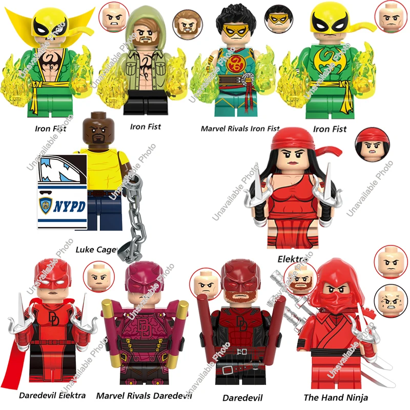 Новые популярные строительные блоки Marvel Rivals: Железный Кулак, Ниндзя, Дардвелл, Электра, Фогги Нельсон — мини-фигурки, конструктор, подарок для детей (art.: 3920d98eb9907) - 3920d98eb9907