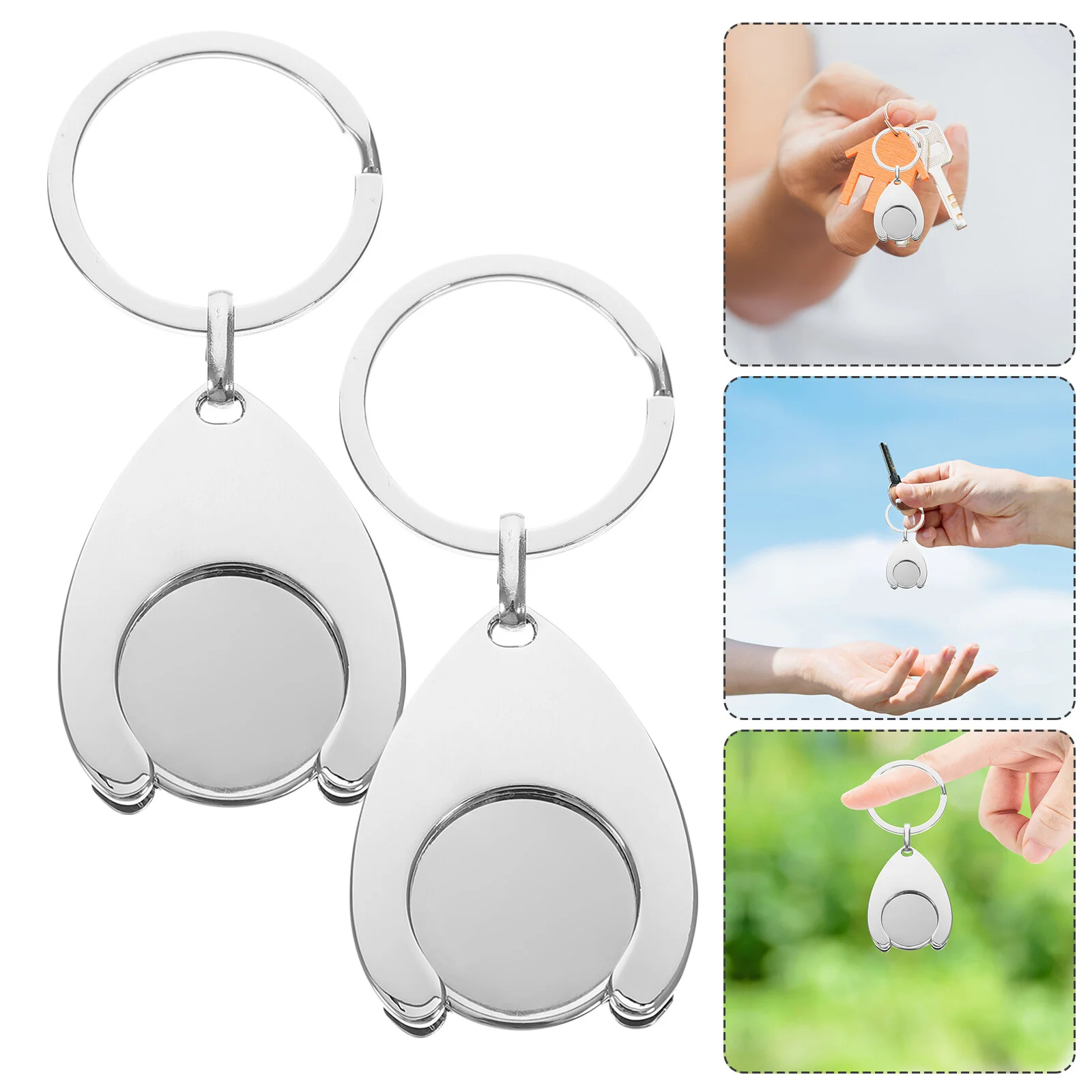 

Key Chain Ring Trolley Tokens Keychain Ornament Small Keyrings Portable Shopping Pendant