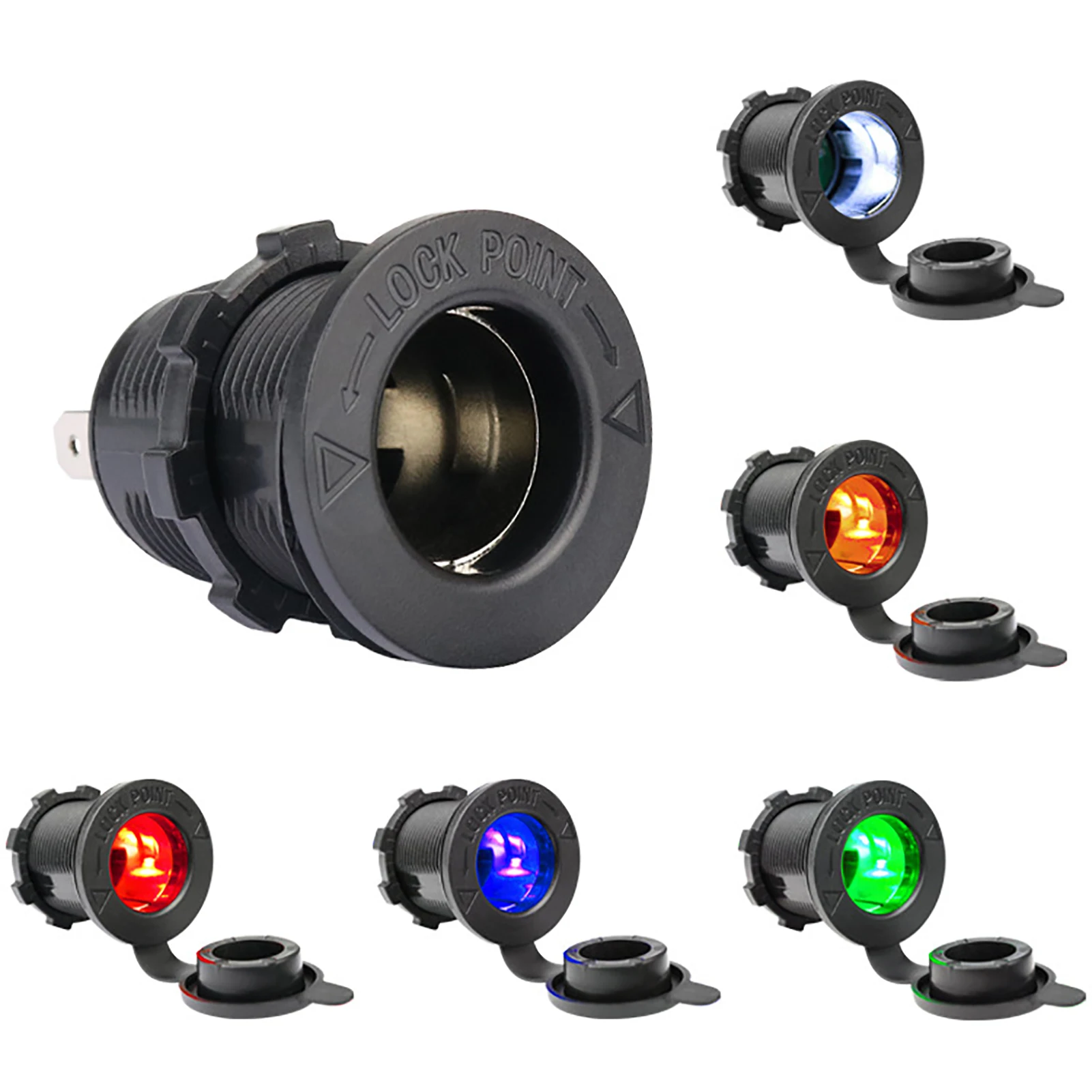 

Водонепроницаемая розетка для автомобиля, морского мотоцикла, адаптер для электрической розетки со светодиодный Ной подсветкой, USB-зарядка...