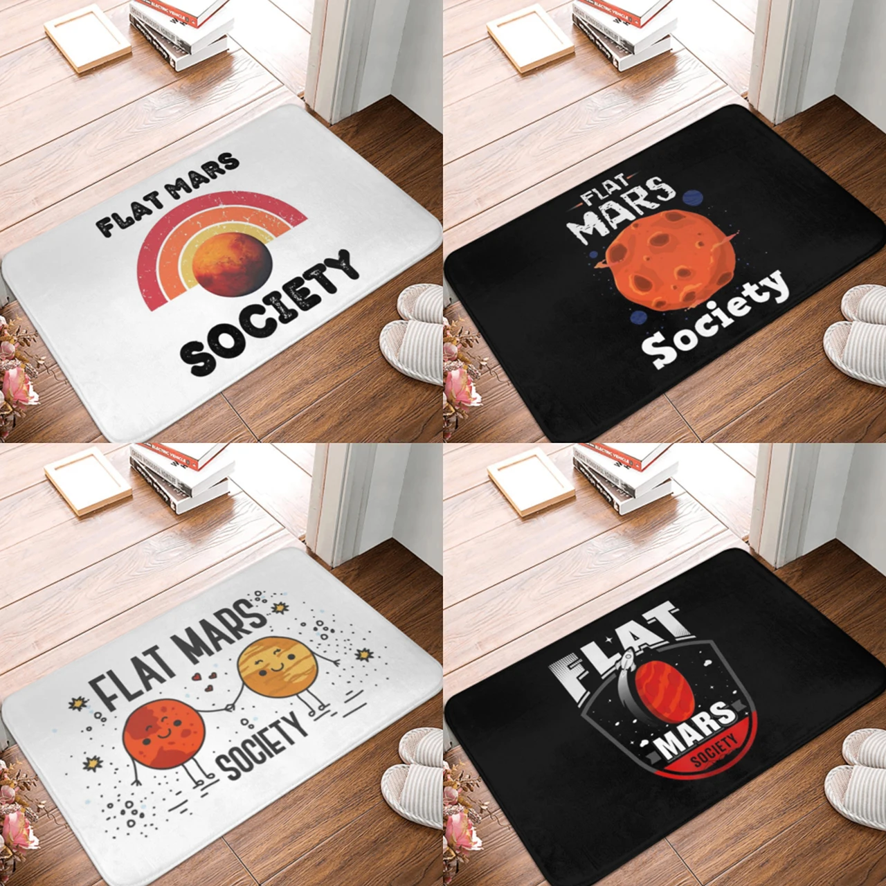 

Flat Mars Society Doormat Anti-skid Super Absorbent Bath Mats Home Entrance Rugs Kitchen Living Room Bedroom Carpet Footpad