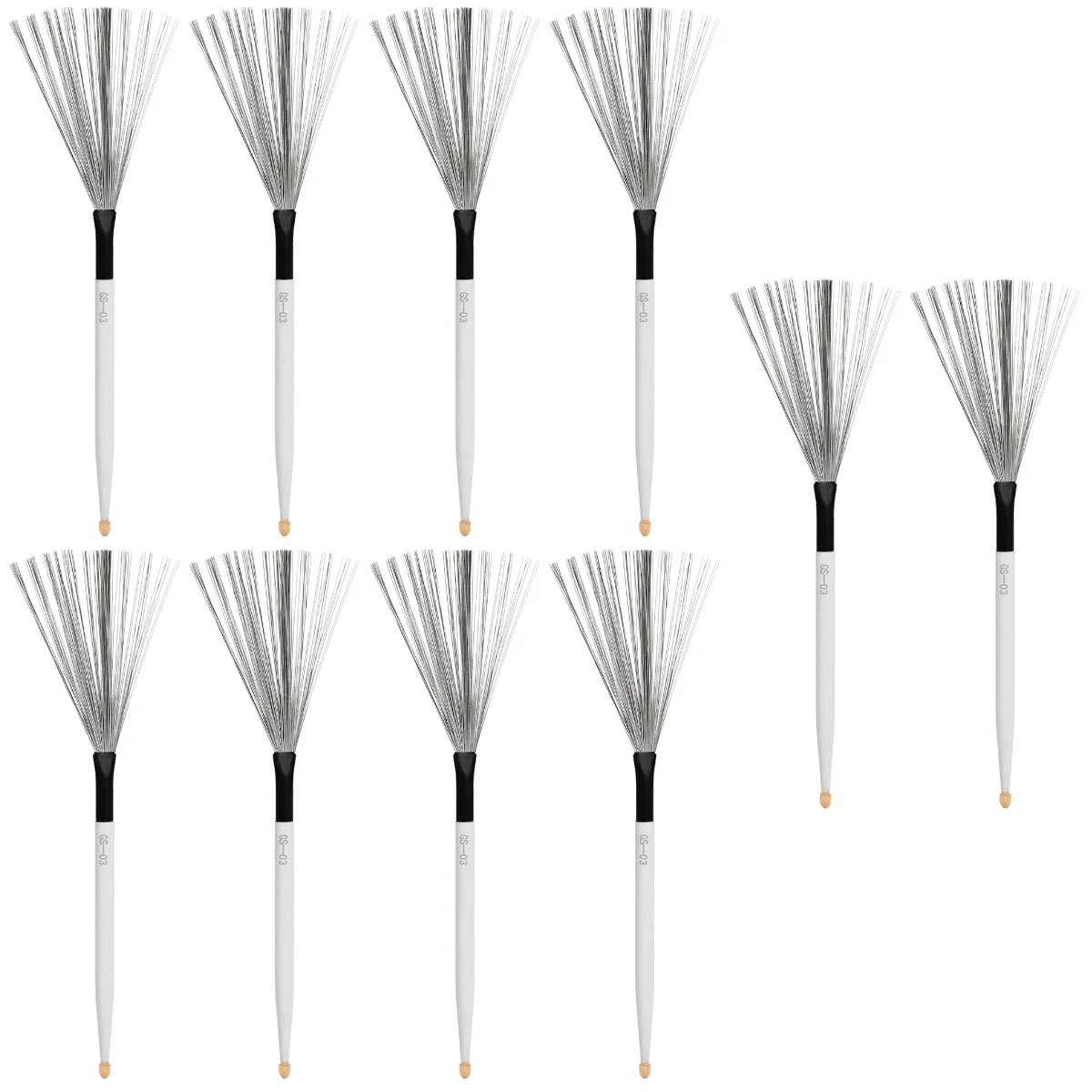 5 Pairs  Drum Brush Steel Wire Sticks Drum Brushes Jazz Drums Accessories