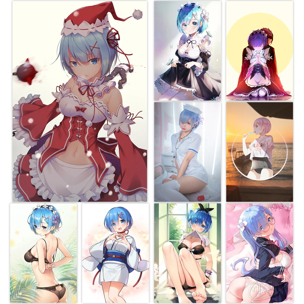 

Re:Zero Canvas Painting Wall Art HD Printing Kara Hajimeru Emilia Poster Rem Ram Home Decor Modern Living Room Modular Pictures