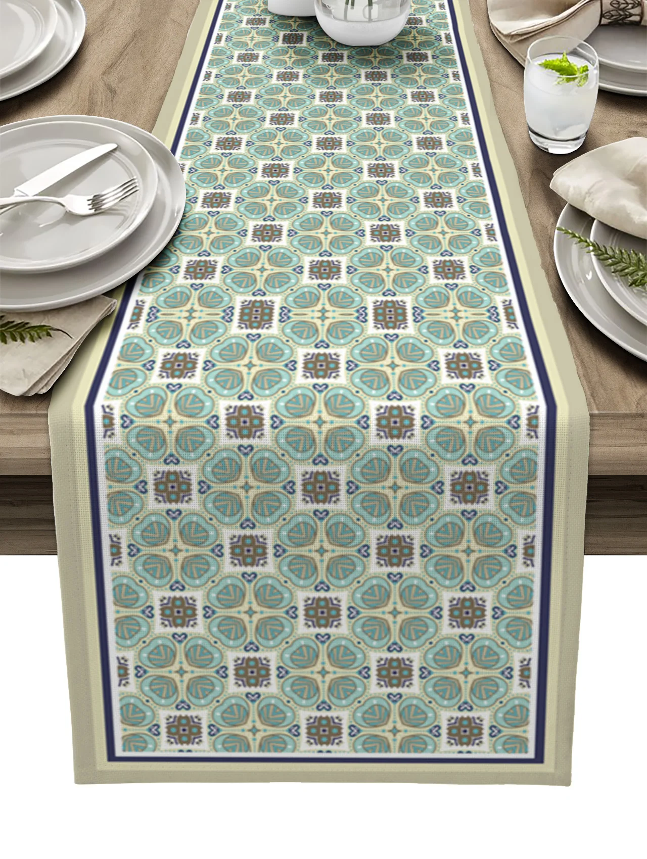 

Boho Style Mandala Pattern Retro Home Coffee Table TV Counter Luxury Tablecloth Dinner Country Wedding Decoration Tablecloth