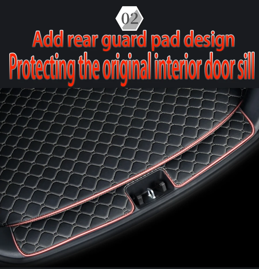 Высококачественные износостойкие кожаные коврики для багажника автомобиля на