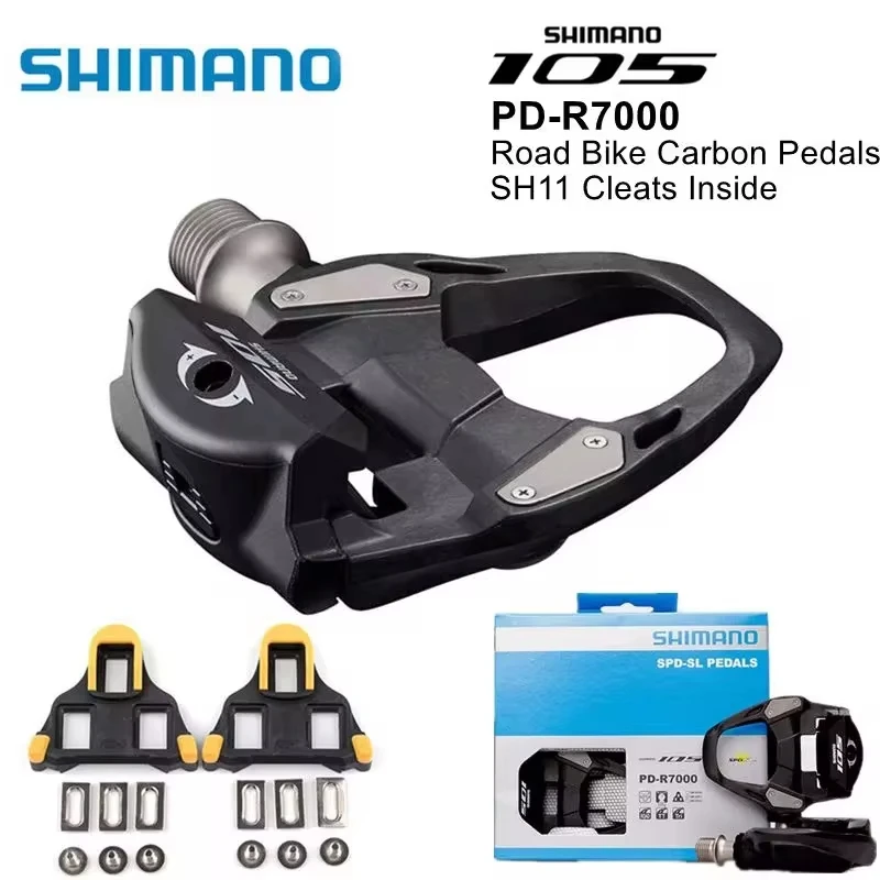Педали велосипедные SHIMANO 105/PD R7000 углеродные самоблокирующиеся педали с шипами SH11