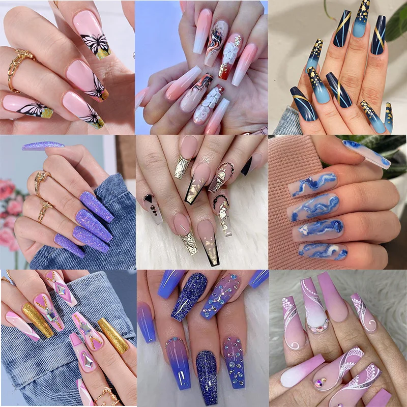 On Nails With Glue Sticker
