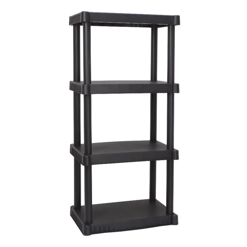 

Hyper Tough 14"D x 22"W x 48"H 4 Shelf Plastic Garage Shelves Black, 3 Count, Adult