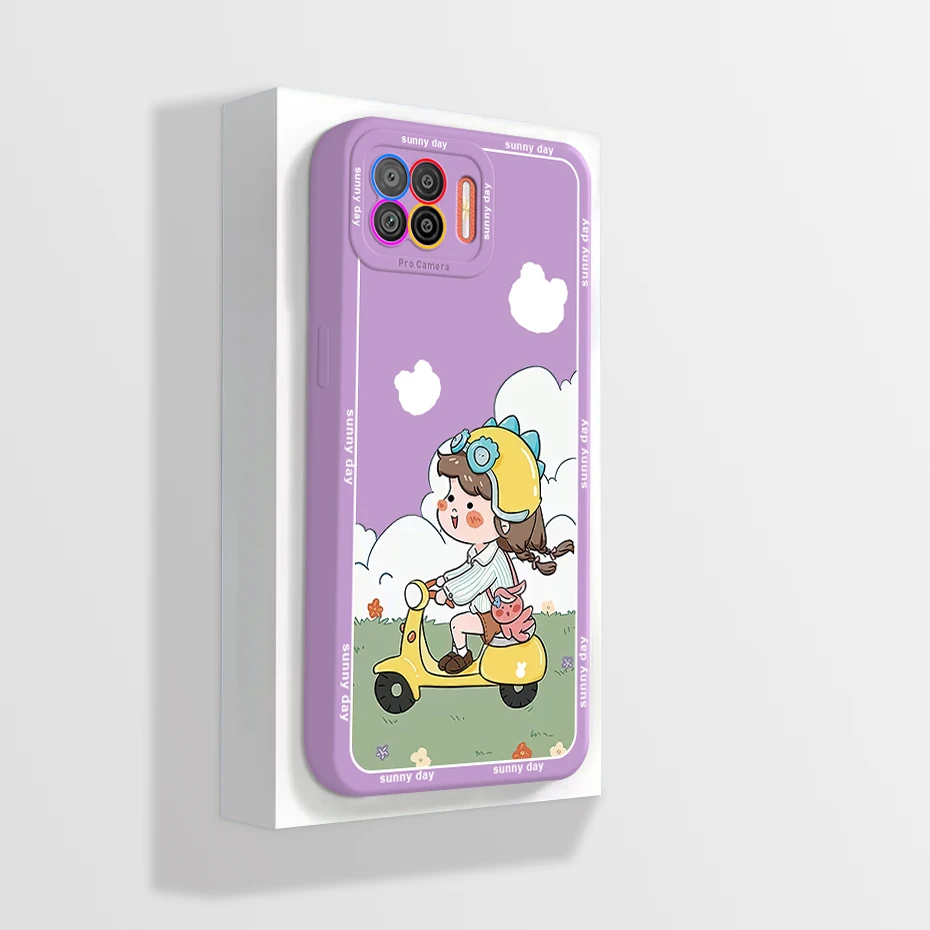 Задняя панель из жидкого силикона для OPPO Reno 4 lite