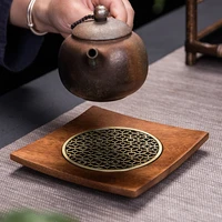 walnut teapot mat household pot holder coaster tea mat tea ceremony zero matching teapot support kung fu tea set accessories