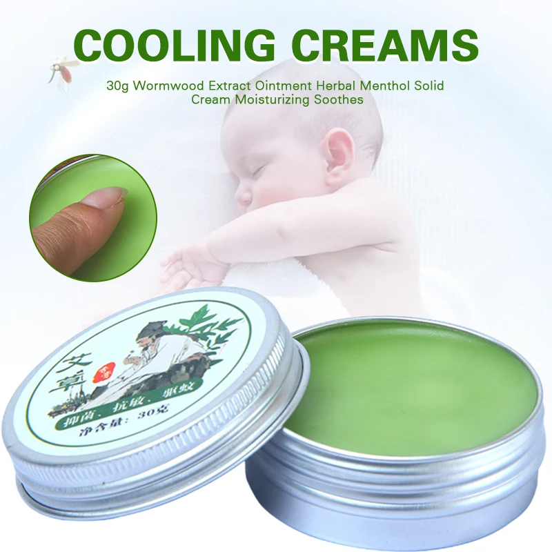 

Newest 30g Wormwood Extract Ointment Herbal Menthol Solid Cream Moisturizing Soothes Wormwood Extract Ointment 30g