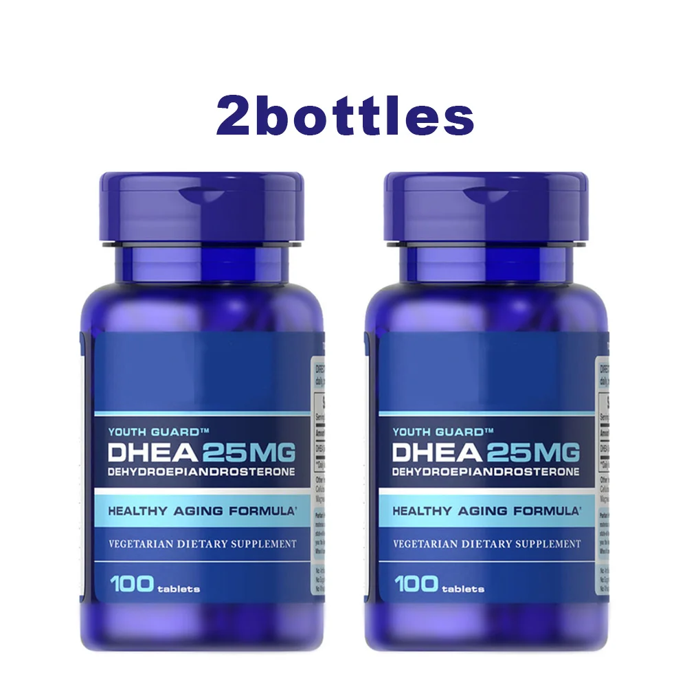

2 BOTTLES DHEA 25 Mg DEHYDROEPIANDROSTERONE HEALTHY AGING FORMULA VEGETARIAN DIETARY SUPPLEMENT 100tabs/bottle