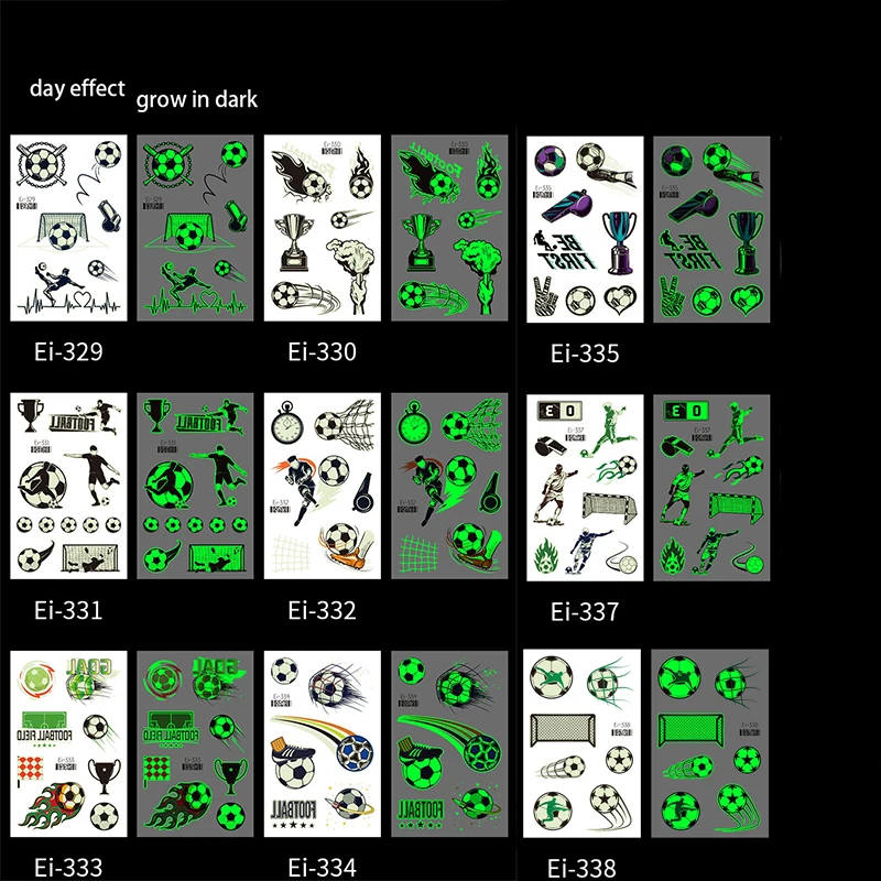 Светящиеся В Темноте Временные Татуировки Для Футбольных Трофей Стиле Регби