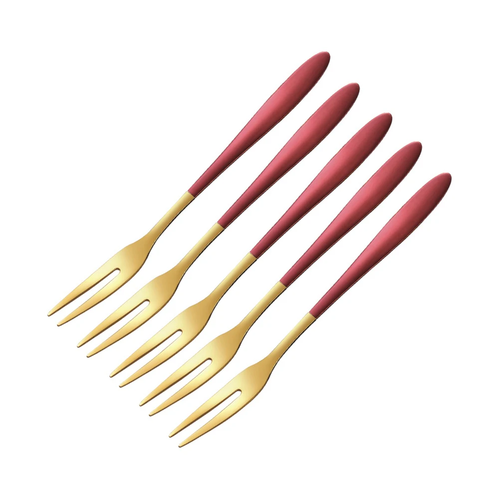 

Золотые вилки для фруктов из нержавеющей стали