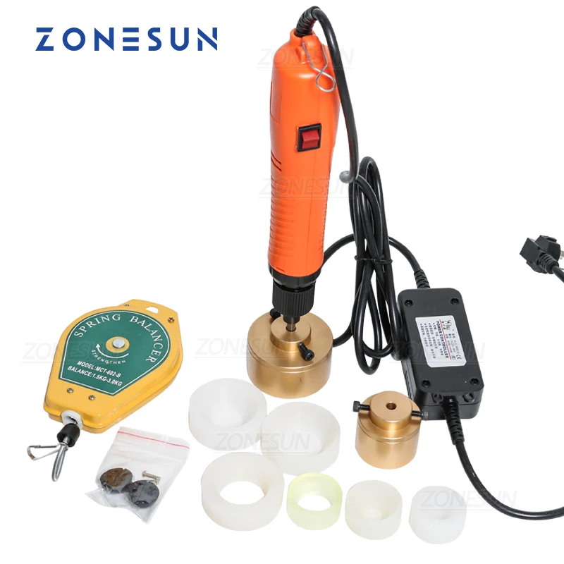 

ZONESUN 10-50mm Manual Plastic Bottle Capping Tool Capping Machine Handheld Electric Tightener Screwing Capper