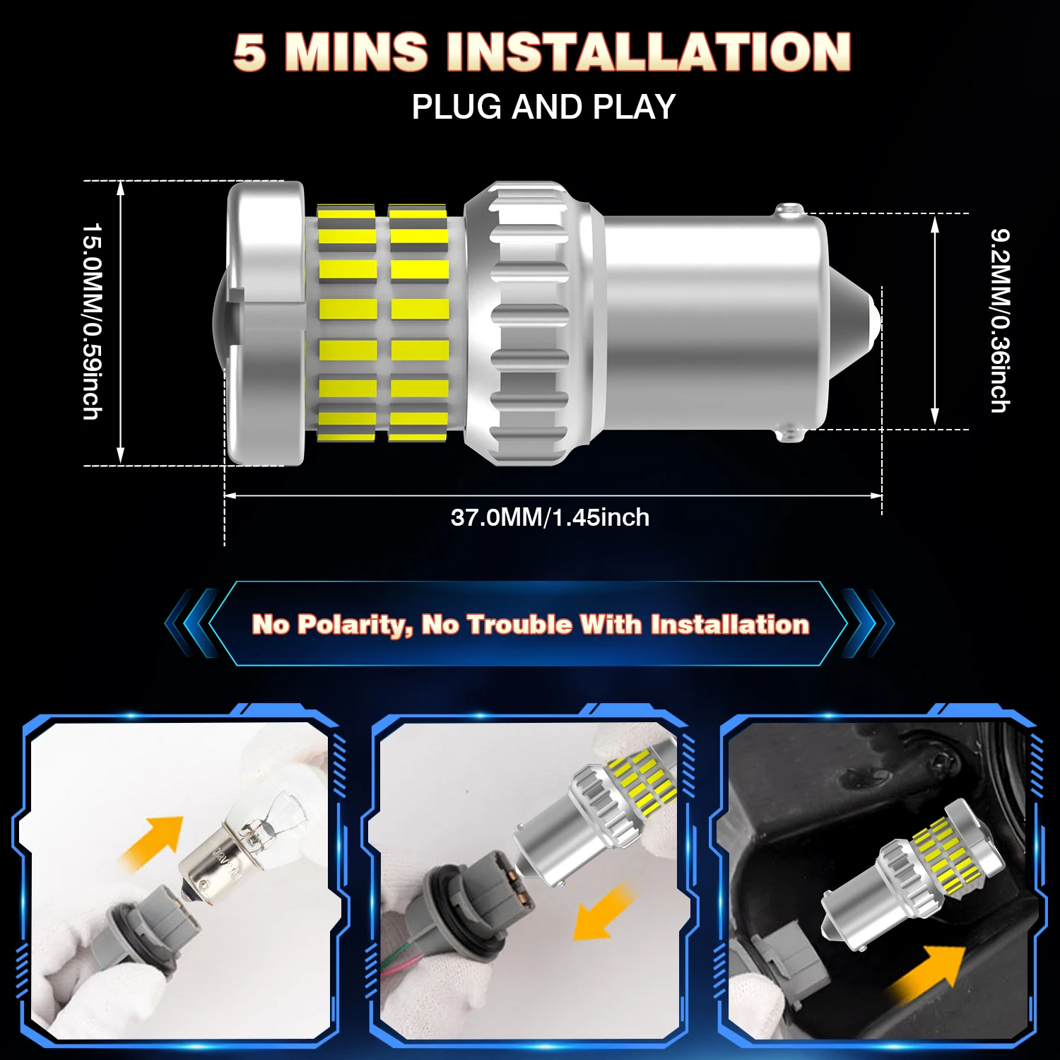 Фото 2 шт. 1156 BA15S P21W CANBUS LED-лампы для автомобиля, сверхъяркие, с диодами Turbo и чипами SMD 1440+3020, стоп-сигналы для Opel Astra J H GTC №4