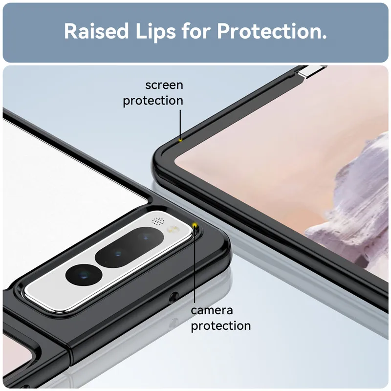 For Google Pixel Fold Case Pixel Fold Cover Colorful Soft Edge Silicone Transparent Shockproof Bumper For Google Pixel Fold Case