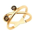 Кольцо SOKOLOV из золочёного серебра с раухтопазами, Серебро, 925, Женское, Оригинальная продукция