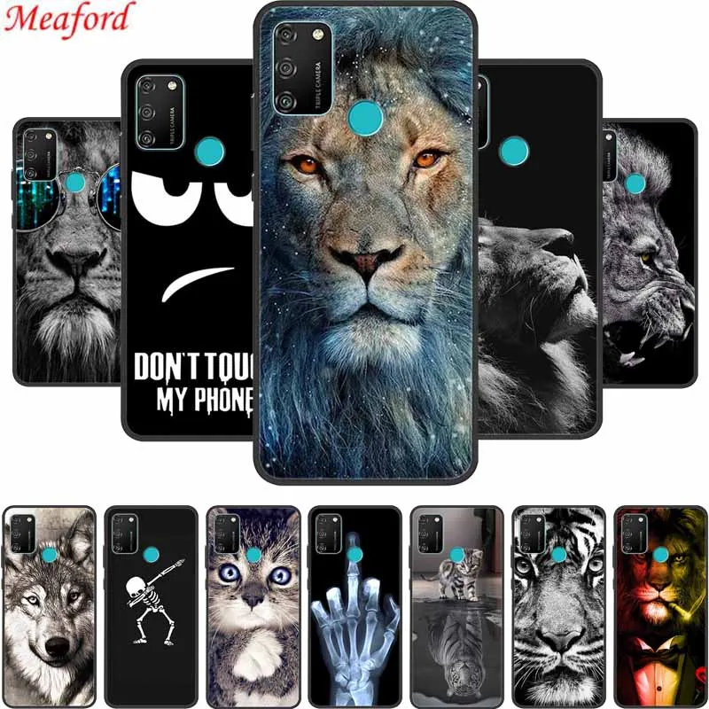 

For TCL 20E Phone Case Cover Wolf Lion Black Soft Silicone Back Cover Case For TCL 20E Case 20 E Capas Funda For TCL20E Coque