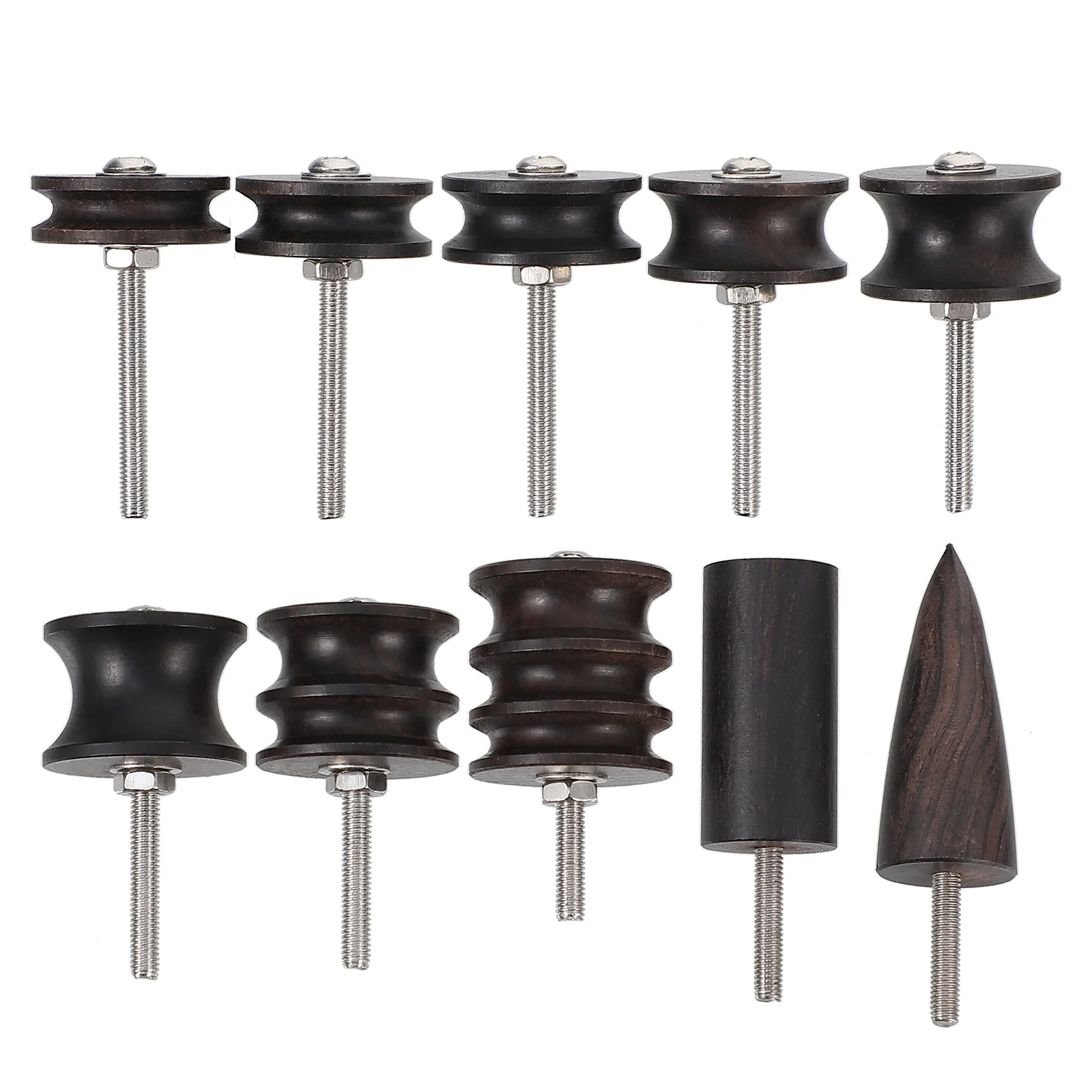 

10pcs Ebony Leather Burnisher Leather Slicker Polished Head Burnishing Tool