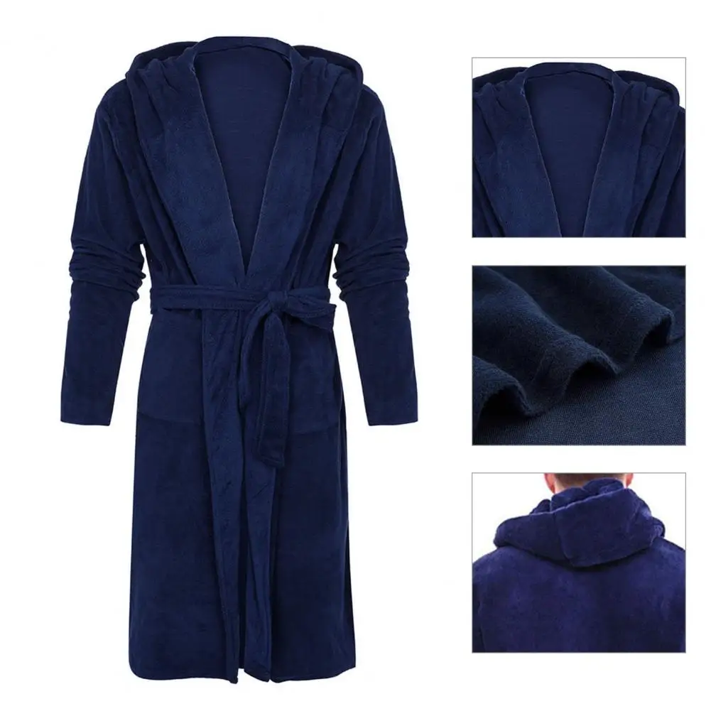 

Warm Male For Bath Sleepwear Robe Bath Hooded Robe Bath Sleepwear Robe Chic Thickened Men Warm Bedroom