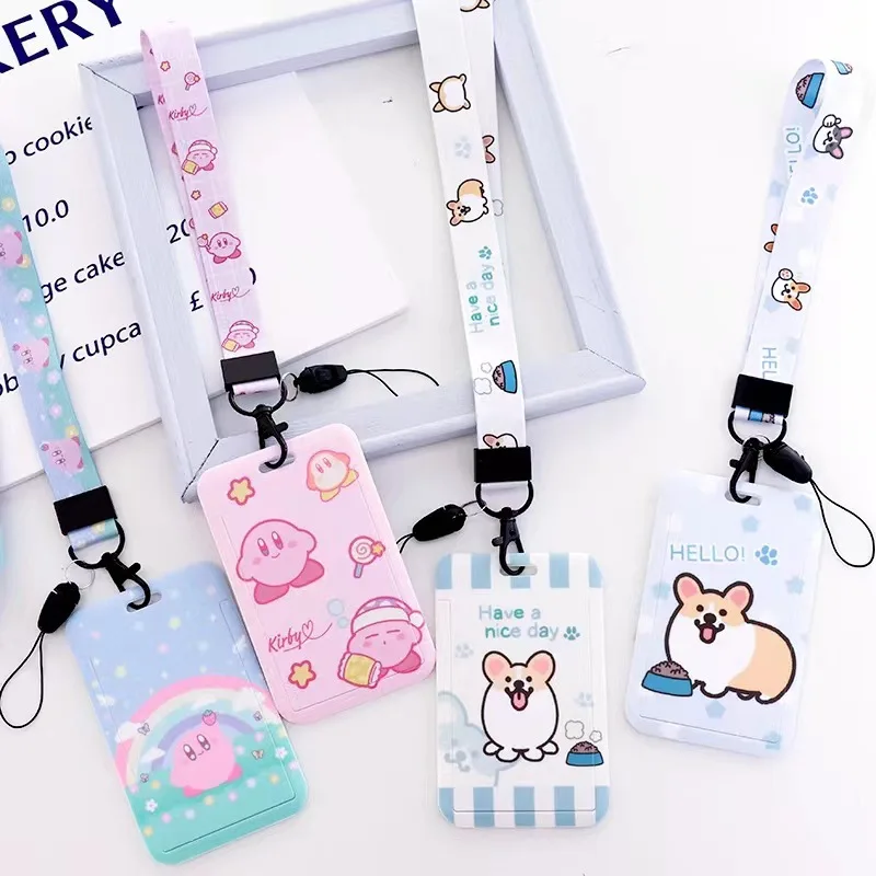 

Girl Puppy Holder Card Gift Ring Pass Card Card Credit Credential Straps Copa Lanyard Cute Holder For Card Key Rainbow Student