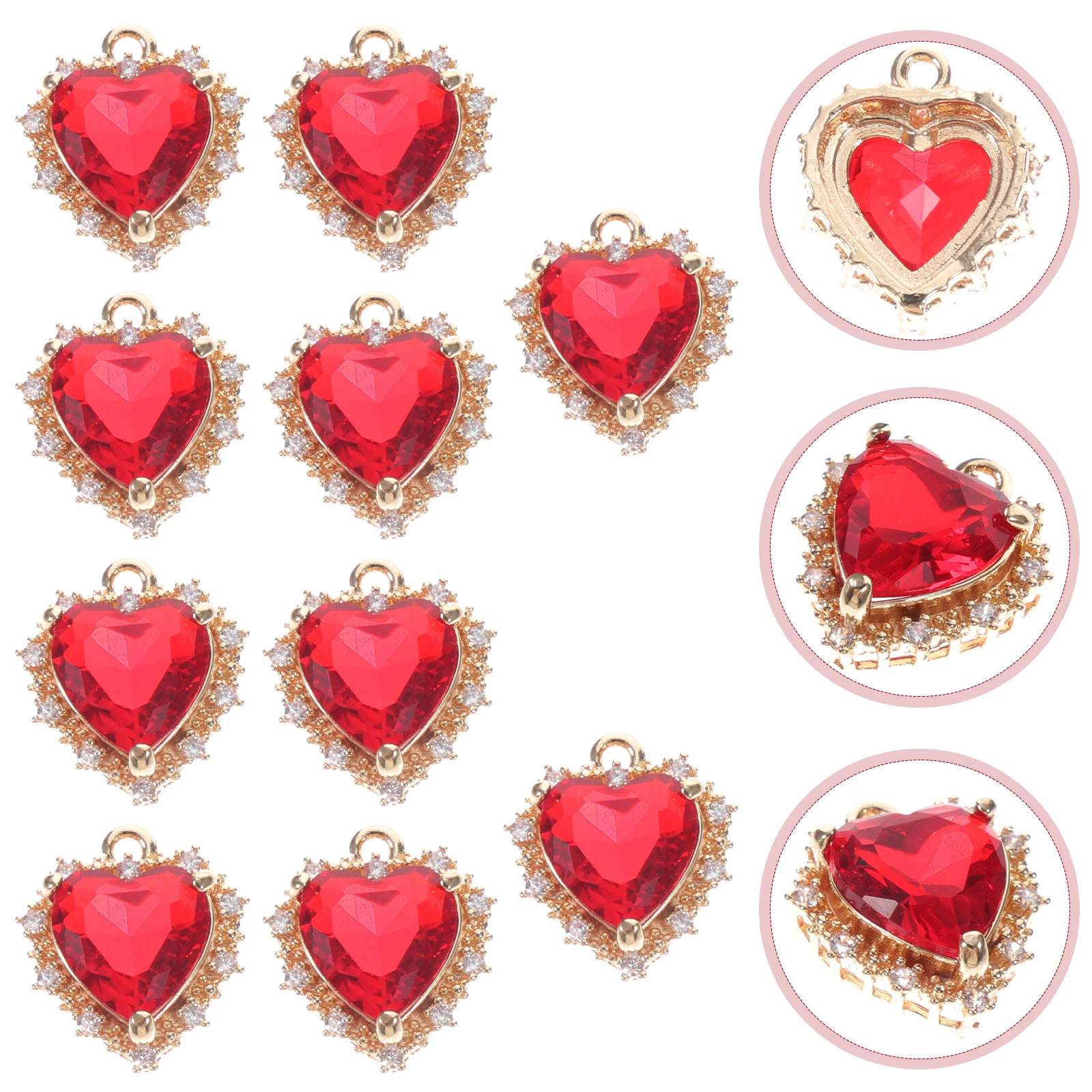 50 Pcs Copper Charms Pendants DIY Necklace Multi Color Earrings Adorable Handmade Necklaces Decors Jewelry Ornaments Crafts