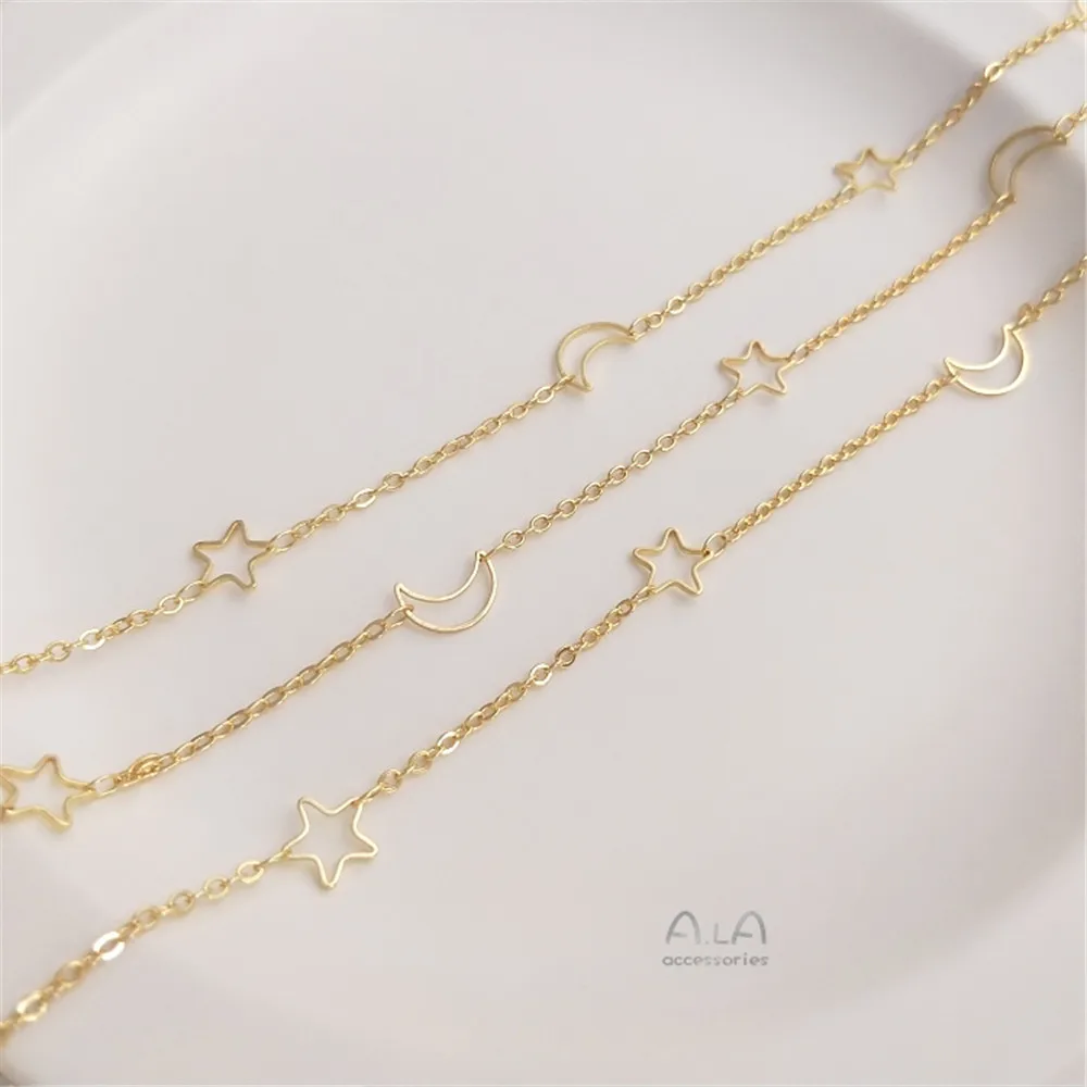 

14K Gold Filled Plated Star moon chain fashion handmade loose chain DIY necklace bracelet accessories with chain materials