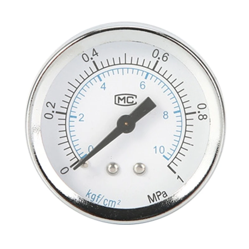 

Mini Pressure Gauge 0-1.0 Mpa-/0-10kgf/cm² Dual Scale- Back Mount 1/8 in Thread Drop Shipping