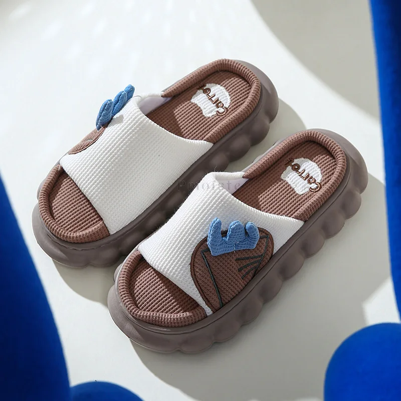 Carrot Shaped Women Indoor Slippers Thick Platform Slippers for House Eva Non-slip Thick Sole Shoes for Woman Flat Shoes Couples