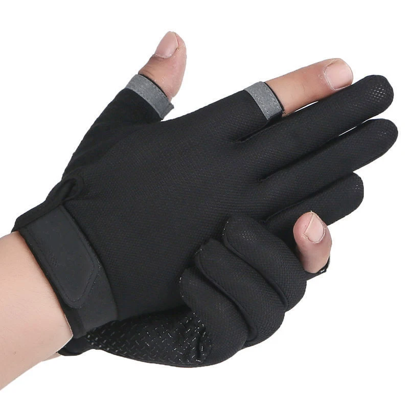 

1 Pair Anti-Slip Breathable Fishing Gloves Two Finger Cut Fishing Cycling Gloves Fitness Carp Fishing Comofortable Gloves