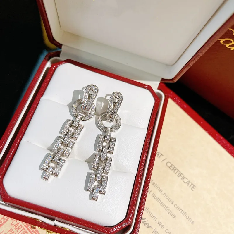 

European and American exquisite simple classic style pull ring chain earrings