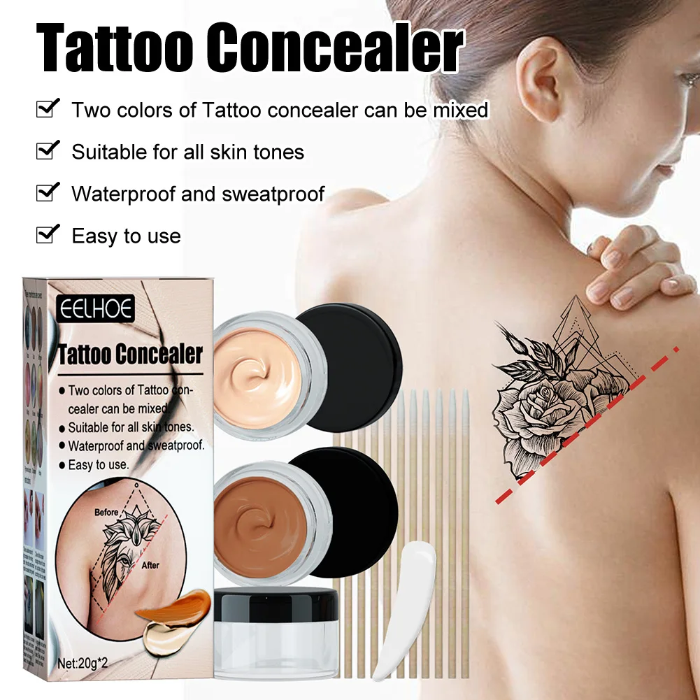 

Tattoo Concealer Cream Waterproof Sweatproof Skin Acne Marks Freckles Scars Concealer Brighten Foundation Makeup For Men Women