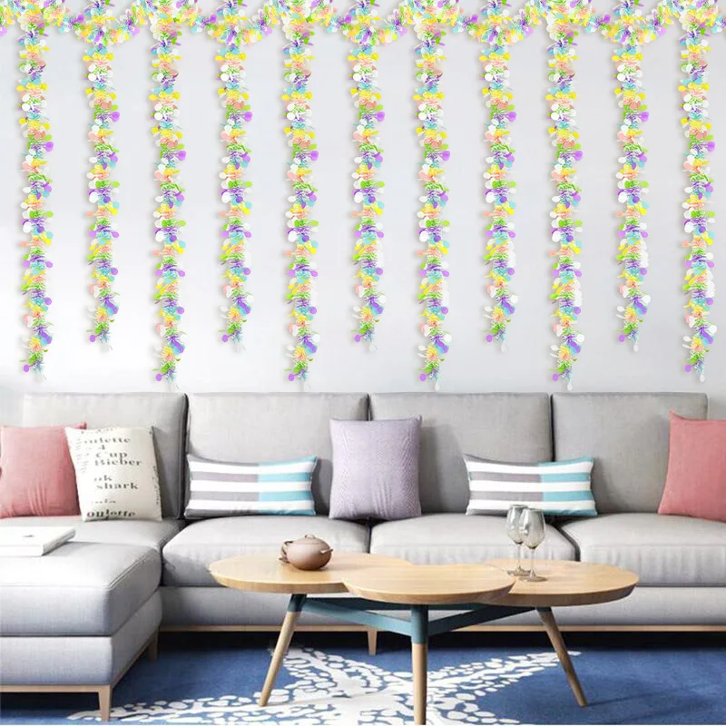 

2M Color Bar Dots Decorative Banner Multicolor Mixing Long Hanging Decor Party Stage Background Layout Birthday Wedding Decor