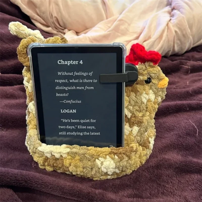 Чистый ручной вязаный фаблет подставка плюшевые игрушки курица украшение для