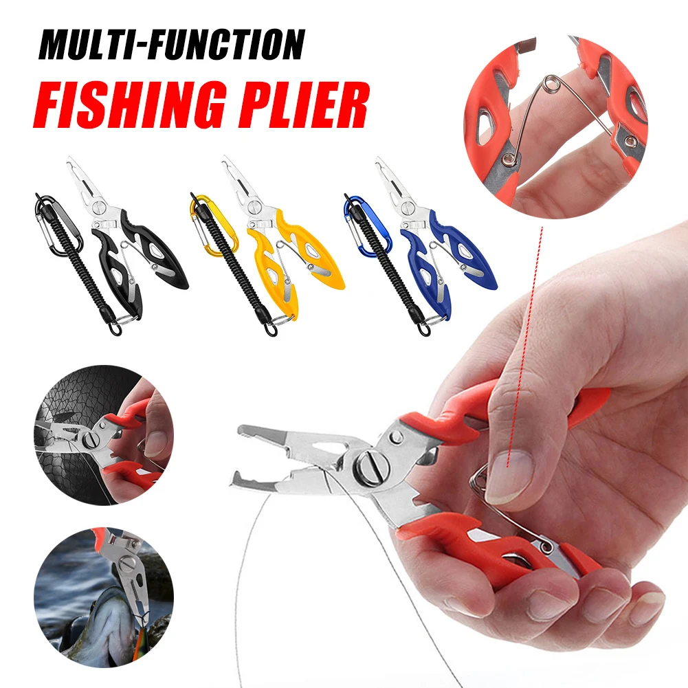 Купи Multifunction Fishing Pliers Fishing Tools Scissors Stainless Steel Lure Pliers Fish Hook Remover Line Cutter with Storage Pouch за 69 рублей в магазине AliExpress