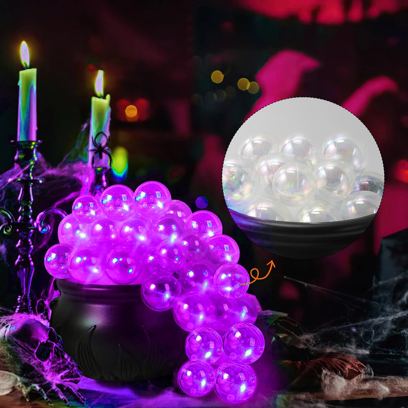 

Набор для декора котел ведьмы черный пластик