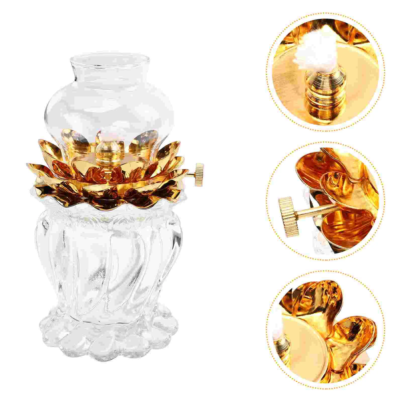 

1pc Lotus Kerosene Lamp Household Kerosene Oil Lamp Hall Oil Light