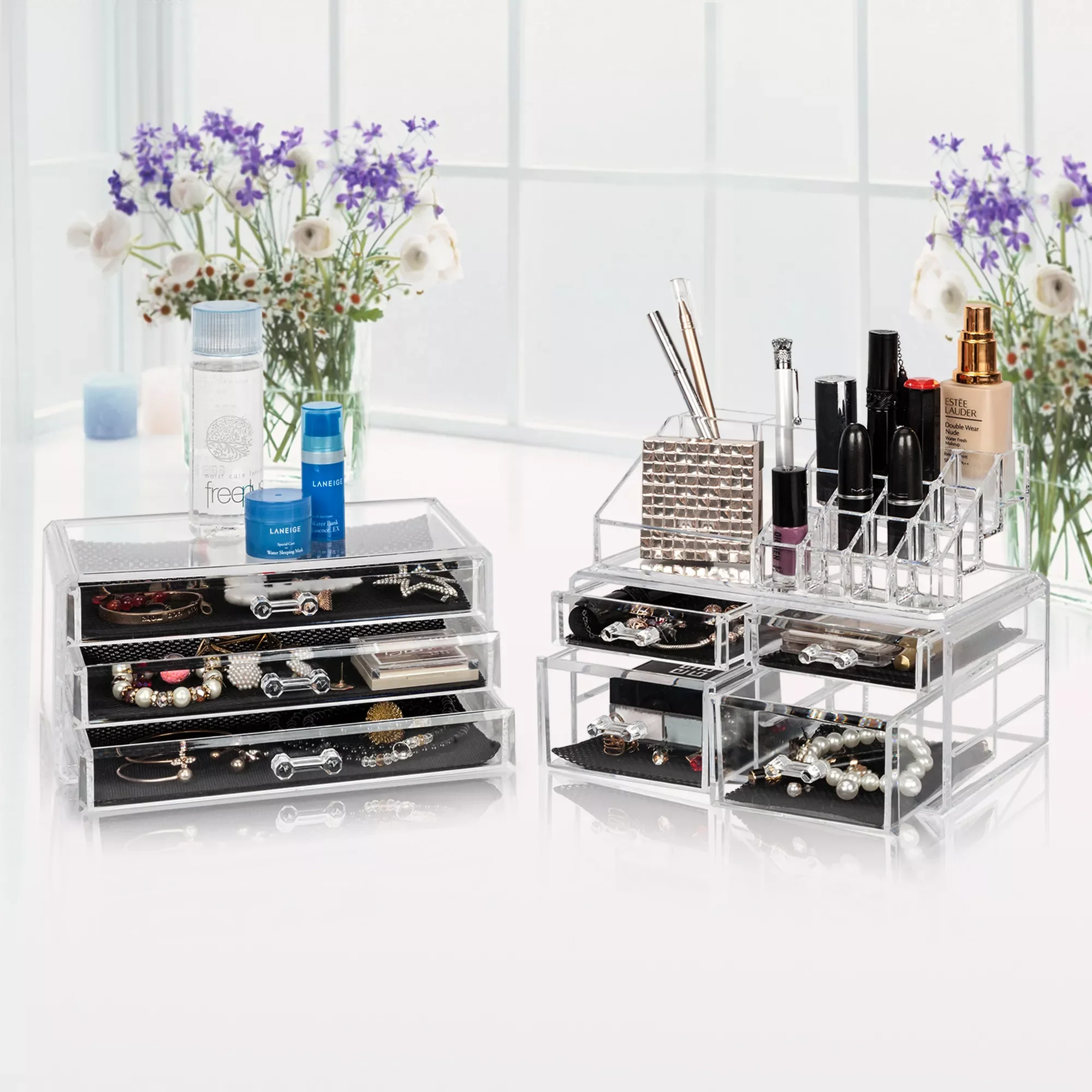 

Transparent Makeup Organizer Multi-Layer Desktop Cosmetic Storage Box Makeup Tools Organizer Lipstick Nail Polish Holder