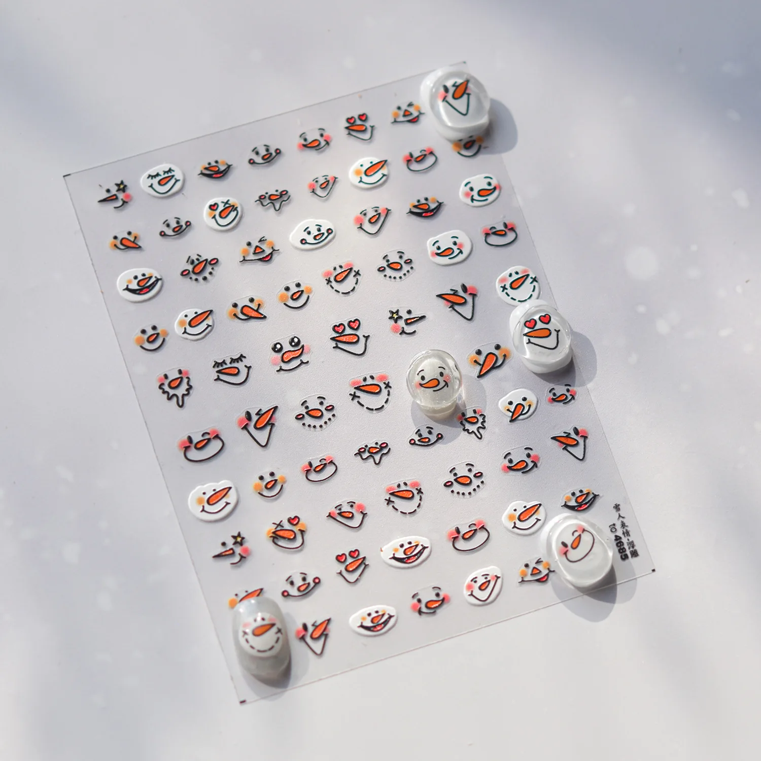 1 шт. рождественские наклейки для дизайна ногтей со снеговиком милые цветные