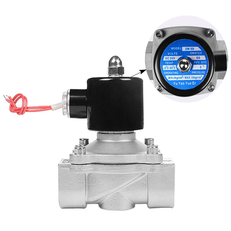 

2W series 2/2 Way 1/4'' 3/8'' 3/4'' 1/2'' 1'' 2'' 3'' Normally Closed Open stainless steel 12v electric solenoid valve