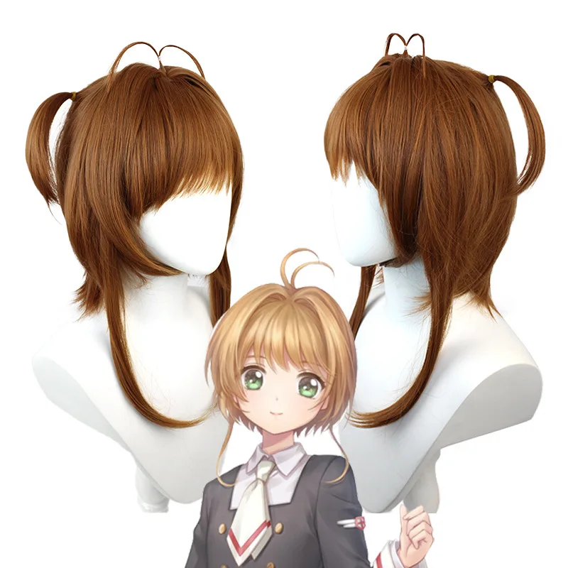 

Anime Cardcaptor Sakura Kinomoto wigs Cosplay Costume Card Captor Sakura Women Girl Synthetic Hair Halloween Party wig