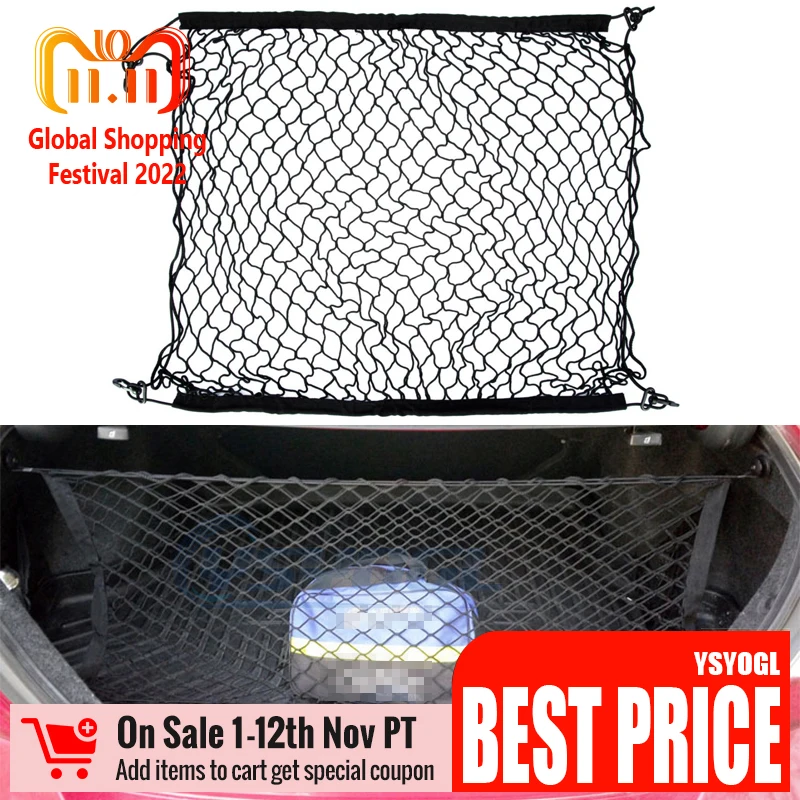 

Car Trunk Mesh Net Cargo Luggage Trunk for dacia duster golf mk5 citroen c4 picasso bmw x5 e70 mazda 3 jeep renegade passat b8