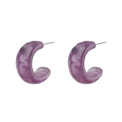 Фиолетовые акриловые серьги-капли C-Shape