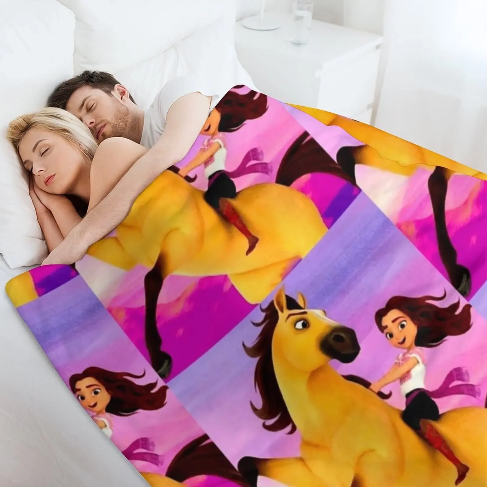 Lucky Prescott Spirit мультфильм 2021 нестандартный стейк жеребец Cimarron Плед Диваны Детские