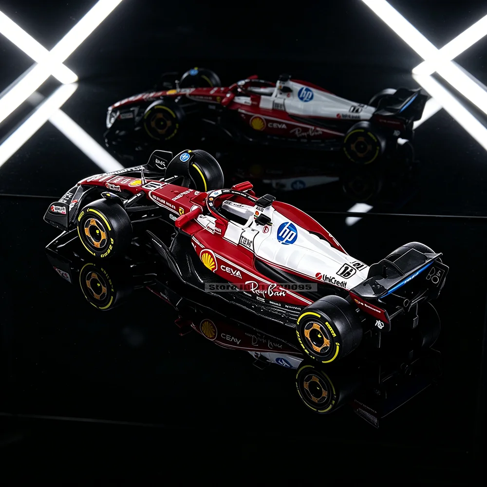 Фото Bburago 1:43 F1 Scuderia Ferrari HP SF25 Монца # 16 Шарль Леклерк # Коллекционная модель автомобиля Lewis Hamilton из сплава, литая под давлением, 44 см №3