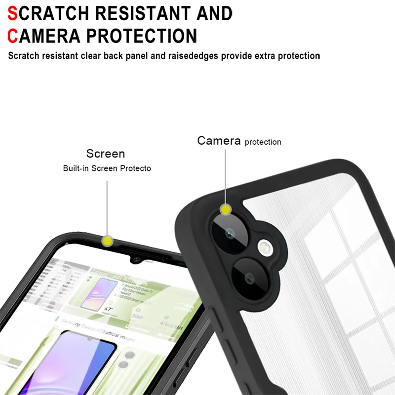 Чехол для Samsung Galaxy A05 A05S 360 защитный чехол экрана всего тела телефона A15 A25 A35 A55