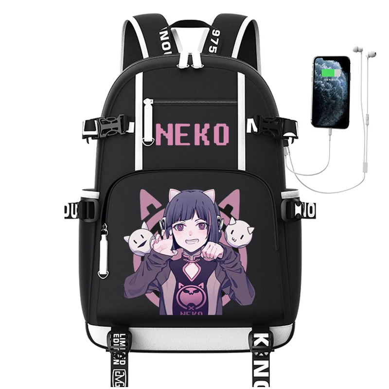

Cute NEKO Cat Game USB Backpack School Bags Students Book Laptop Computer Book Travel Bag Cosplay Gift
