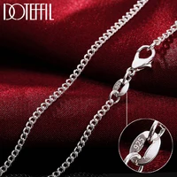 doteffil 925 sterling silver 1618202224262830 inch 2mm side chain necklace for women man fashion wedding charm jewelry
