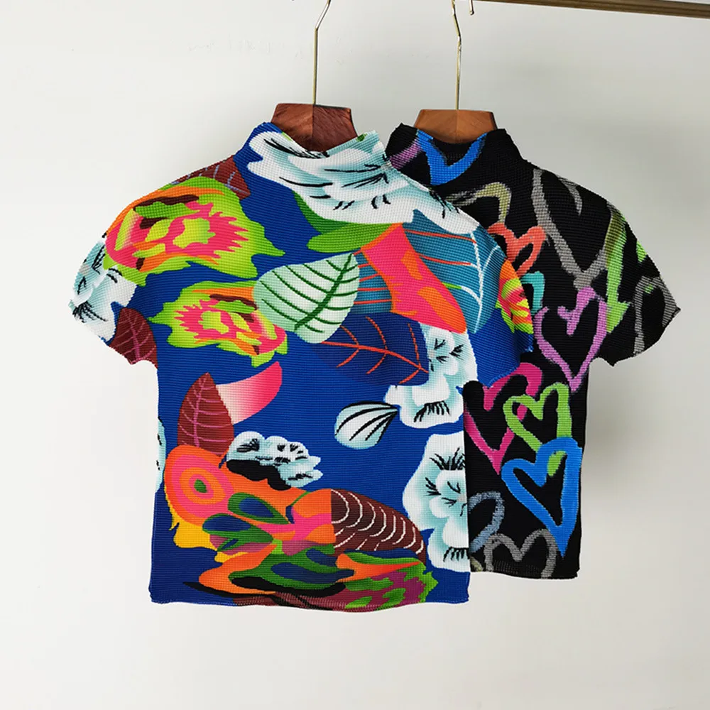 

Summer Fashion Women's High Quality Plant&Flowers Print Short-sleeves T-shirt Tops C974